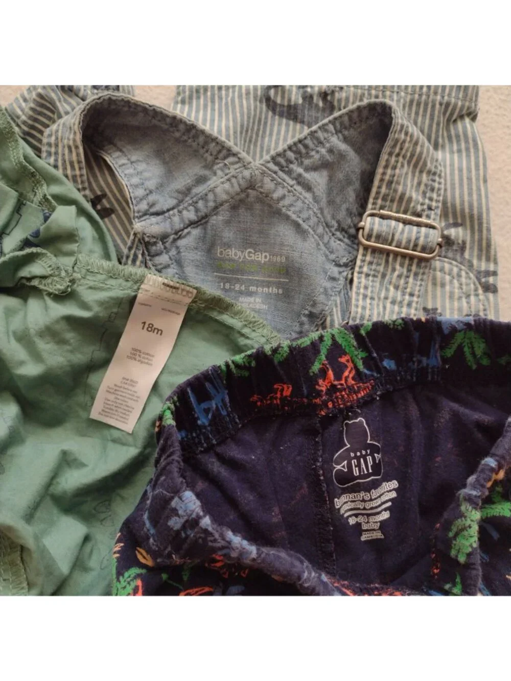 Lot of Boys Dinosaur Theme Clothes 18 M Baby Gap Carters Cotton Shortalls Tops